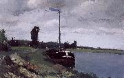 Camille Pissarro River boat Spain oil painting artist